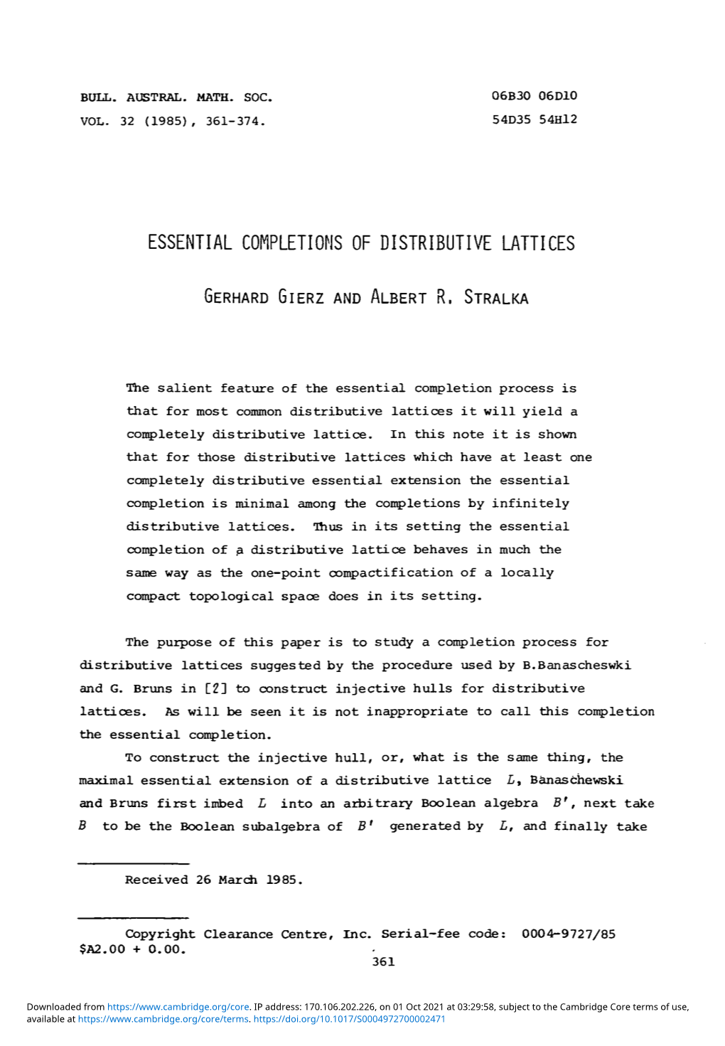 Essential Completions of Distributive Lattices