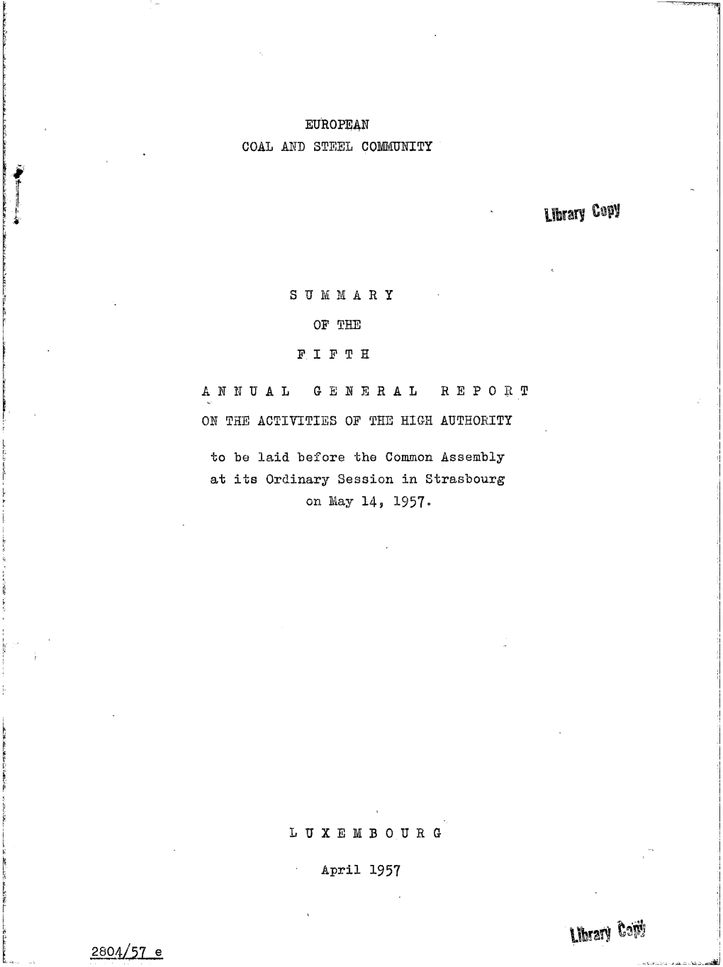 ECSC 5Th GR Summary 1957.Pdf