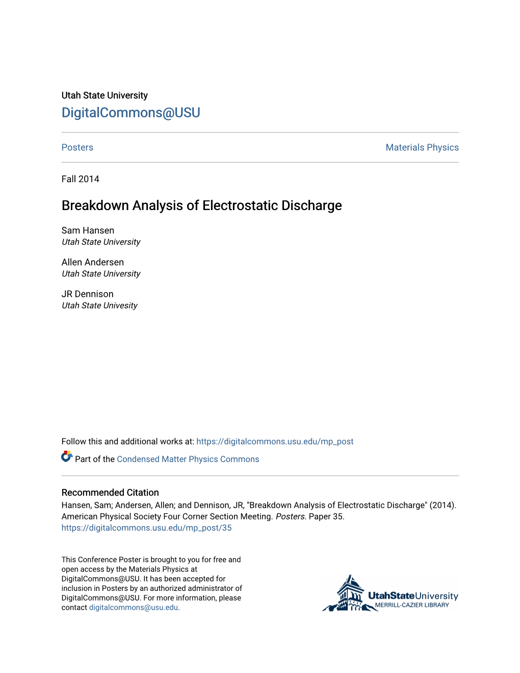 Breakdown Analysis of Electrostatic Discharge