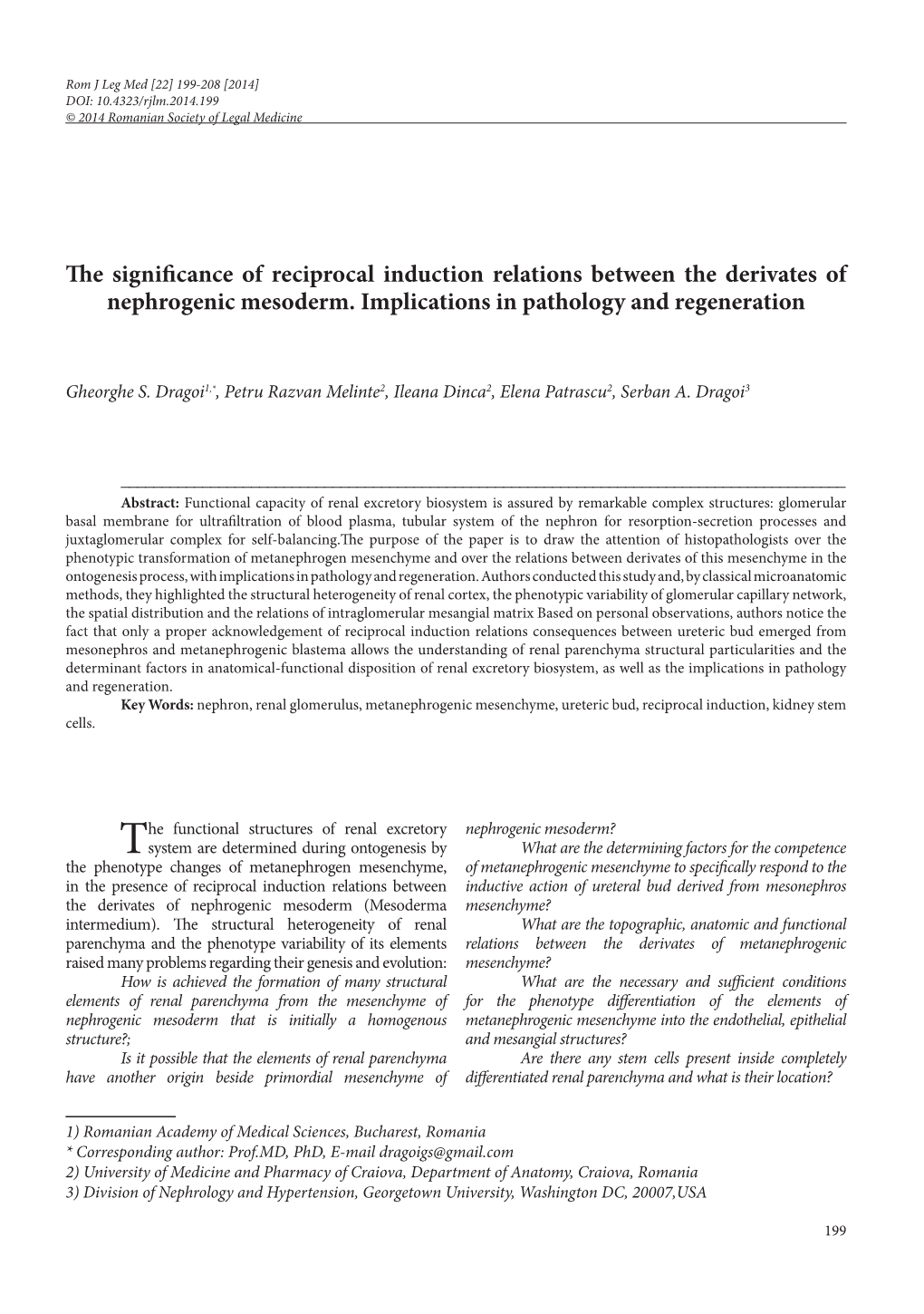 The Significance of Reciprocal Induction Relations Between the Derivates of Nephrogenic Mesoderm