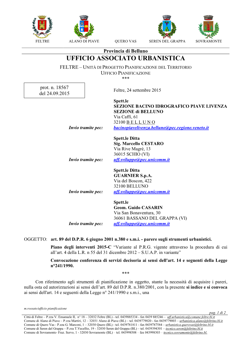 Ufficio Associato Urbanistica