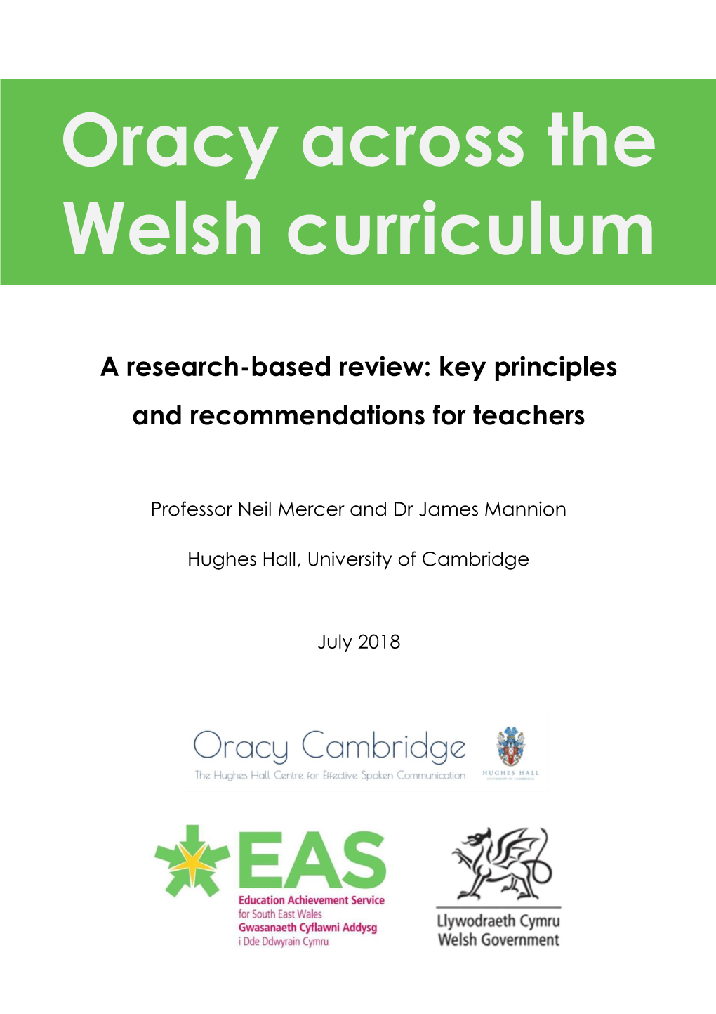 Oracy Across the Welsh Curriculum