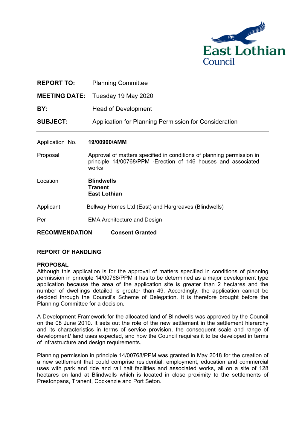 Application for Planning Permission for Consideration