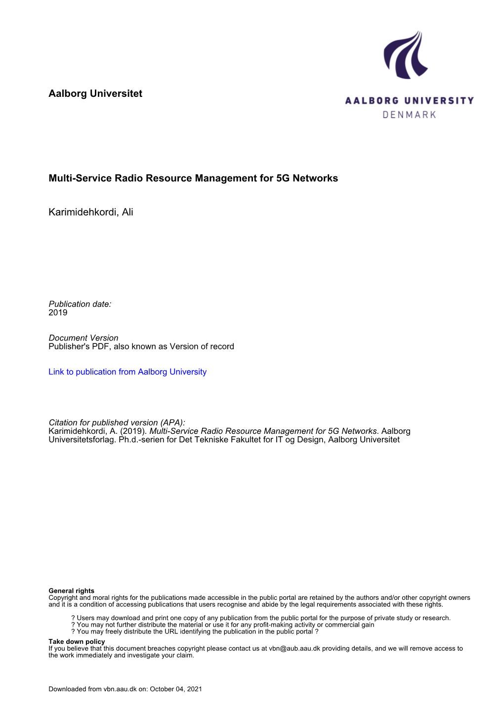 Multi-Service Radio Resource Management for 5G Networks