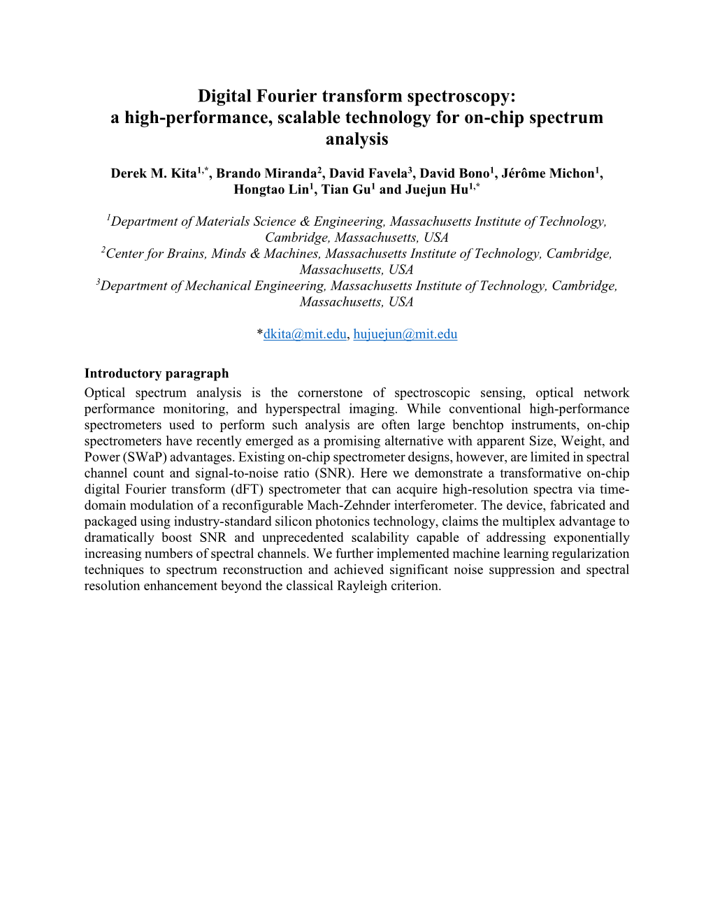 Digital Fourier Transform Spectroscopy: a High-Performance, Scalable Technology for On-Chip Spectrum Analysis