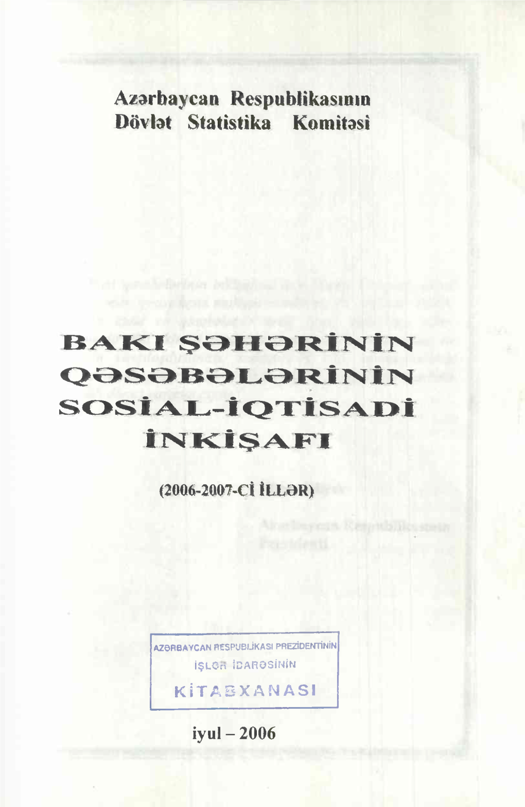 Sosial-Iqtisadi Inkişafi