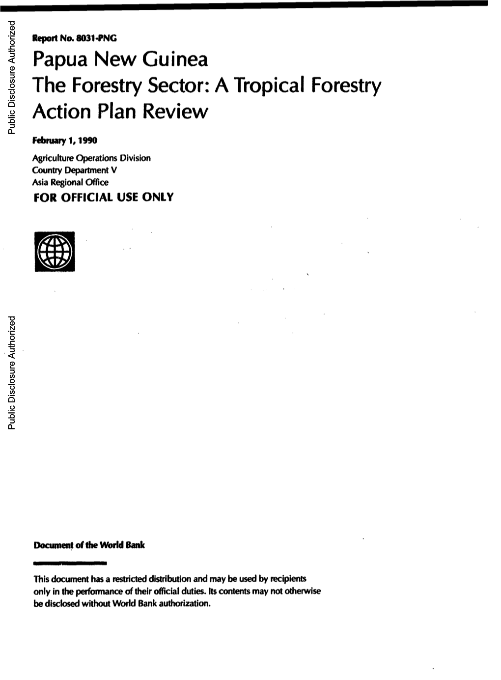 Papua New Guinea the Forestry Sector