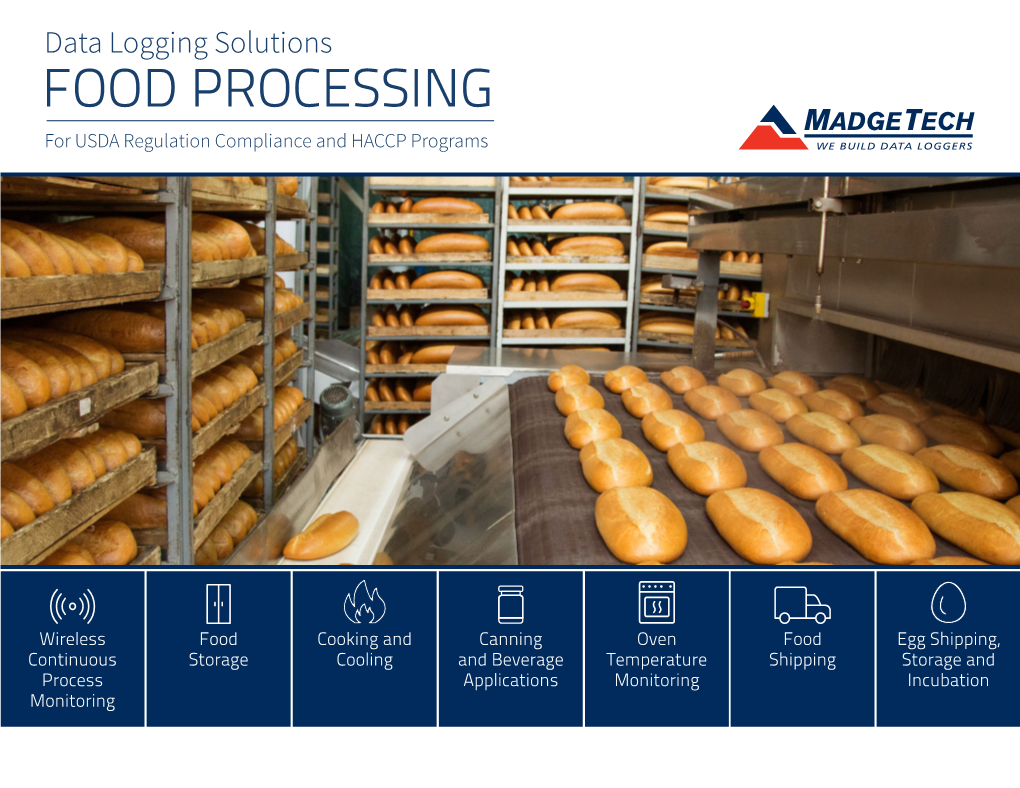 Data Logging Solutions FOOD PROCESSING for USDA Regulation Compliance and HACCP Programs