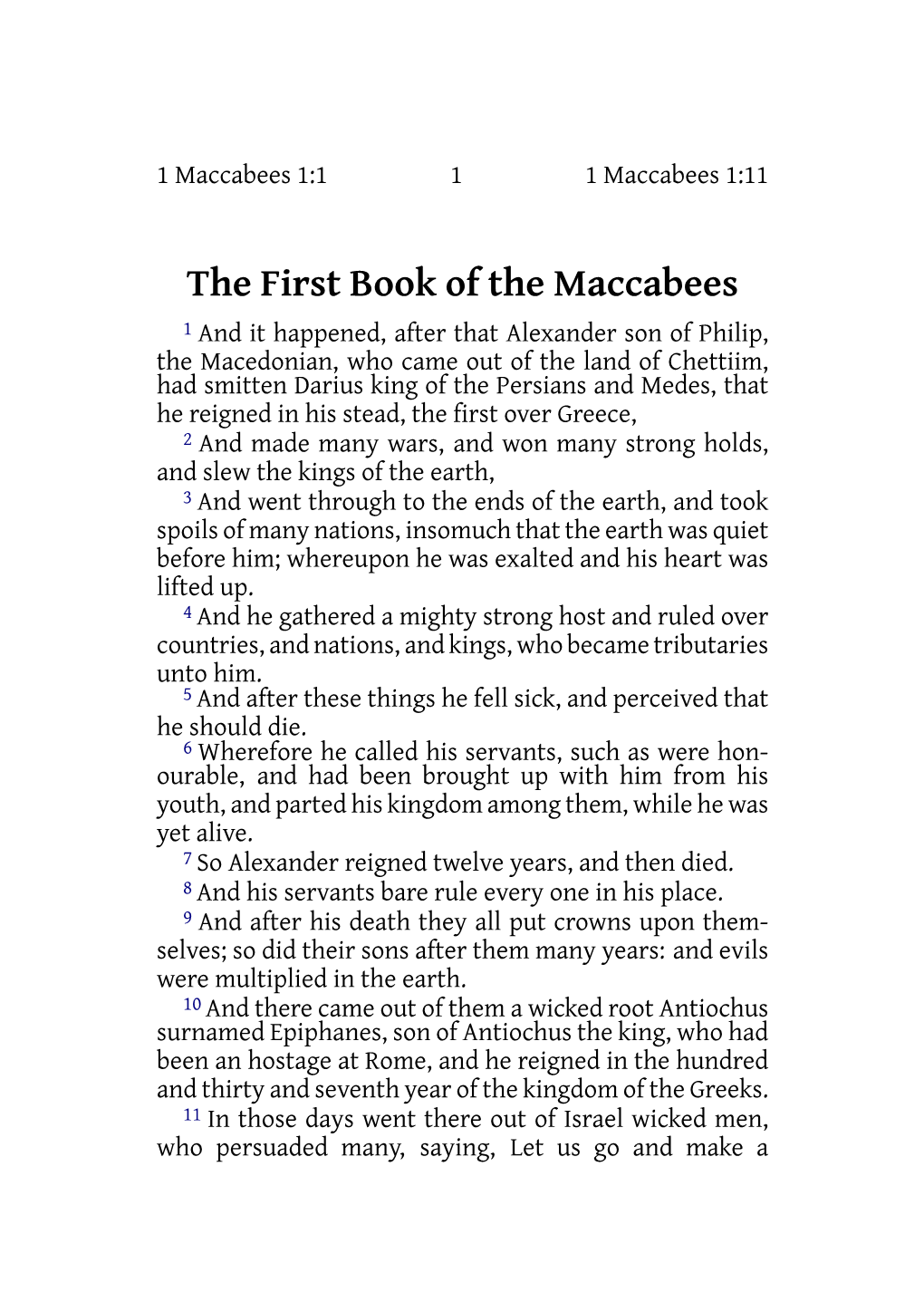 Eng-Kjv 1MA.Pdf 1 Maccabees