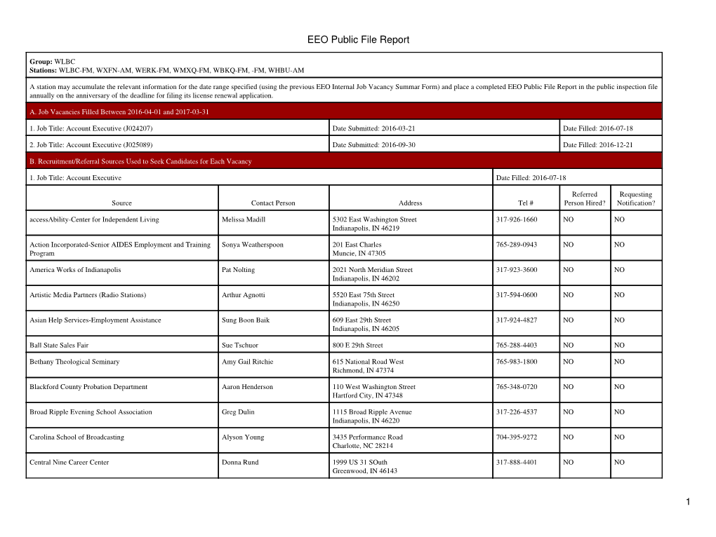 EEO Public File Report