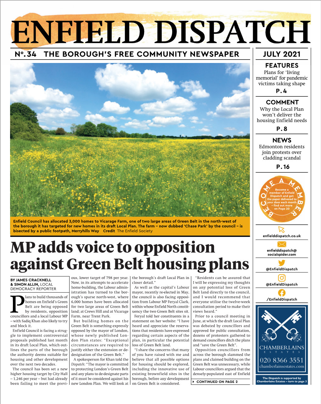 MP Adds Voice to Opposition Against Green Belt Housing Plans