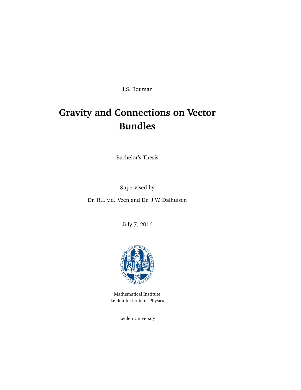 Gravity and Connections on Vector Bundles