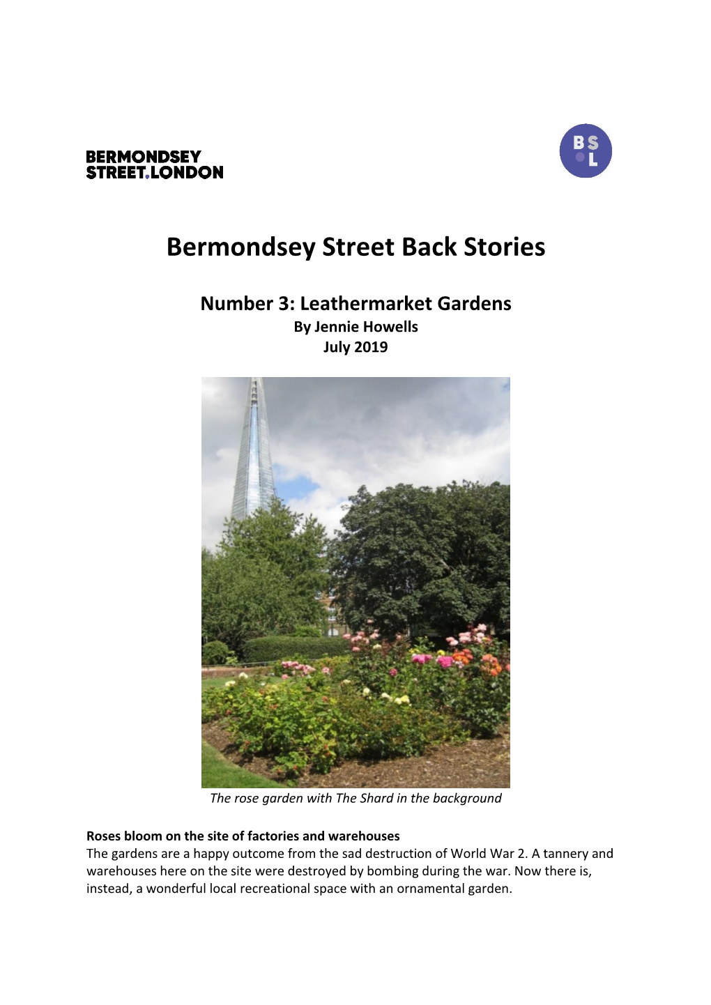 Leathermarket Gardens – Bermondsey Street Back Stories