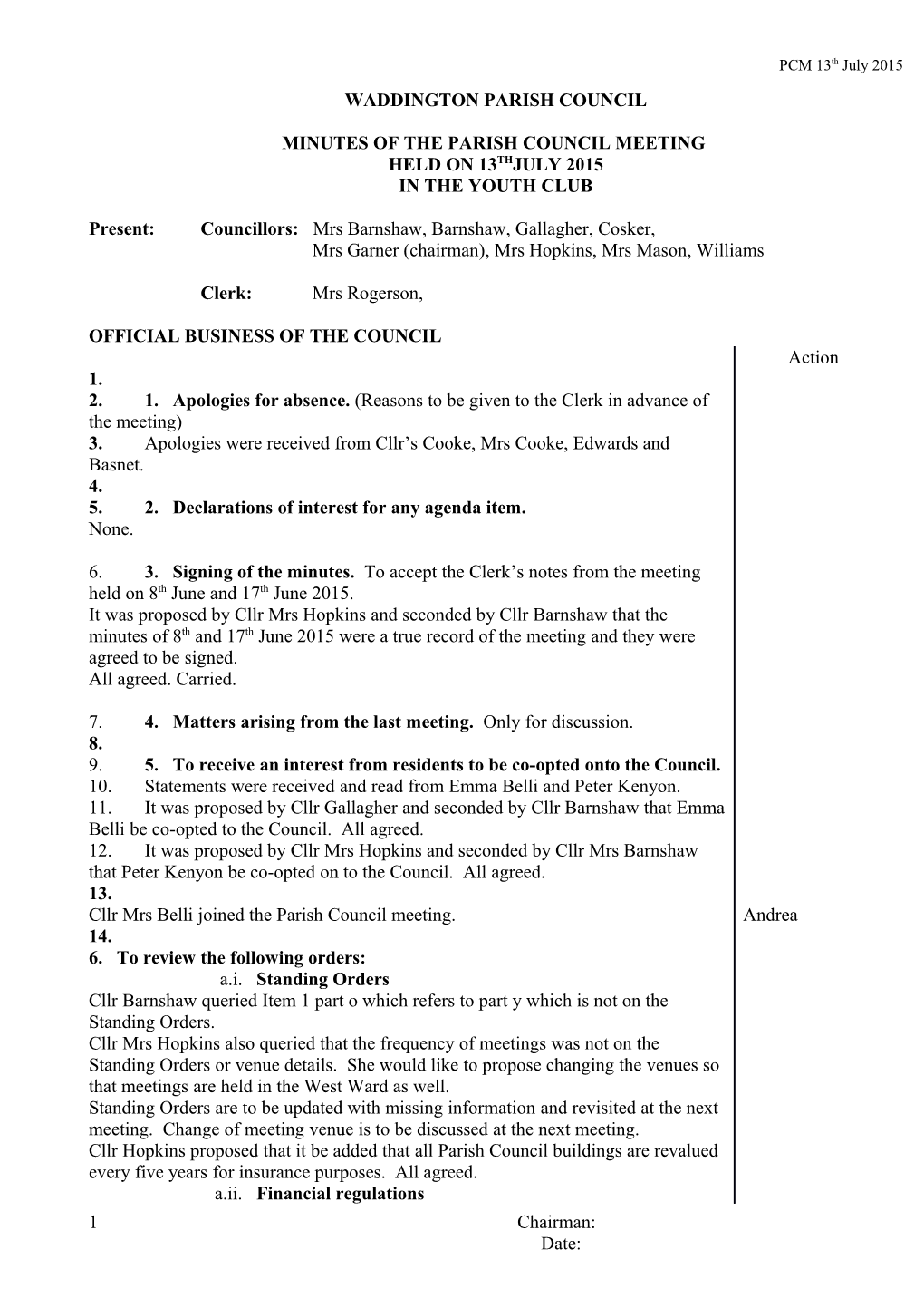 Minutes of the Parish Council Meeting s2