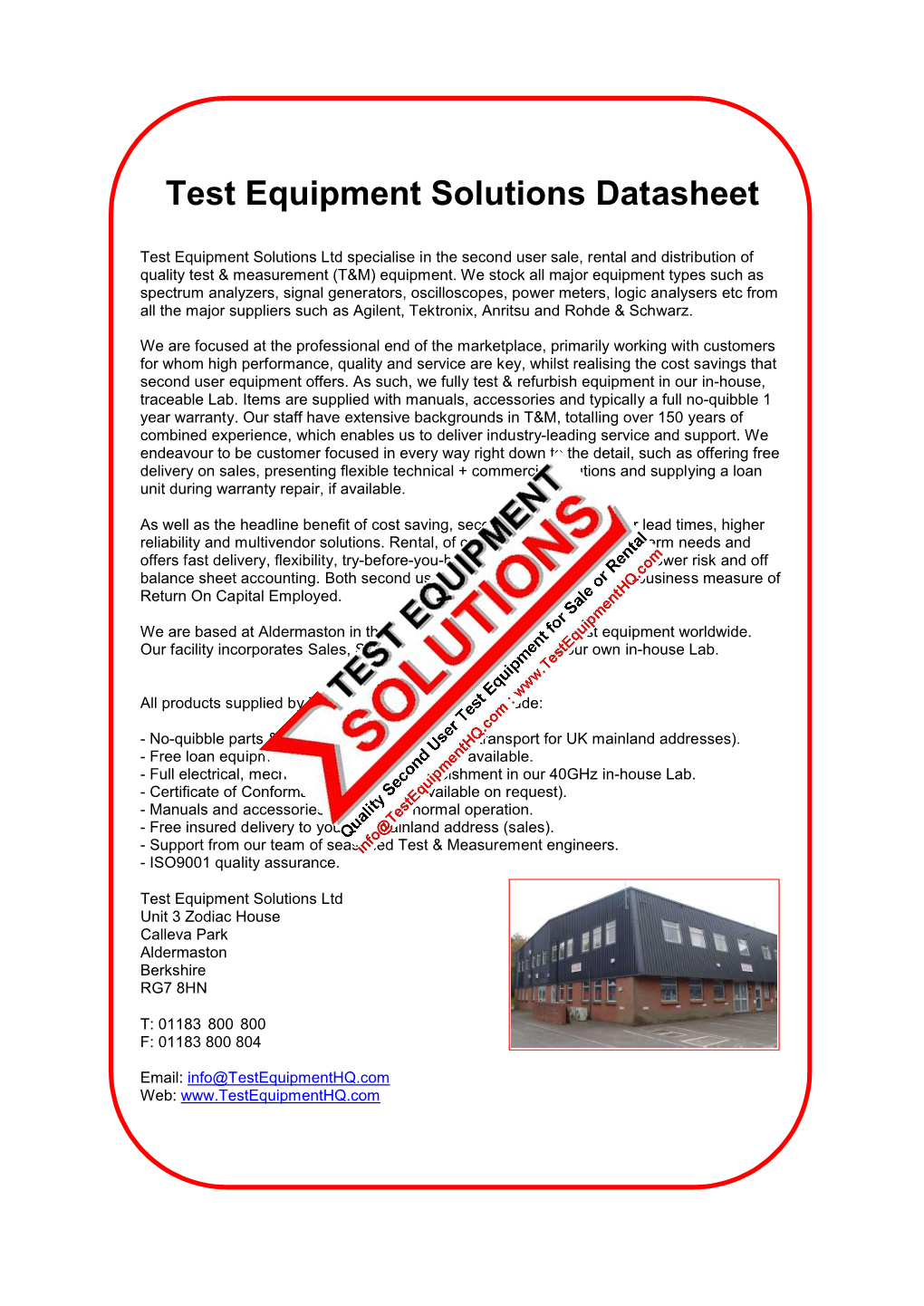 TEKTRONIX RSA6114B Datasheet