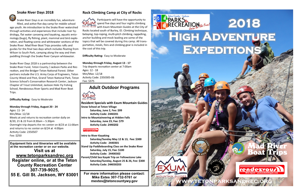 2018 High Adventure Expeditions