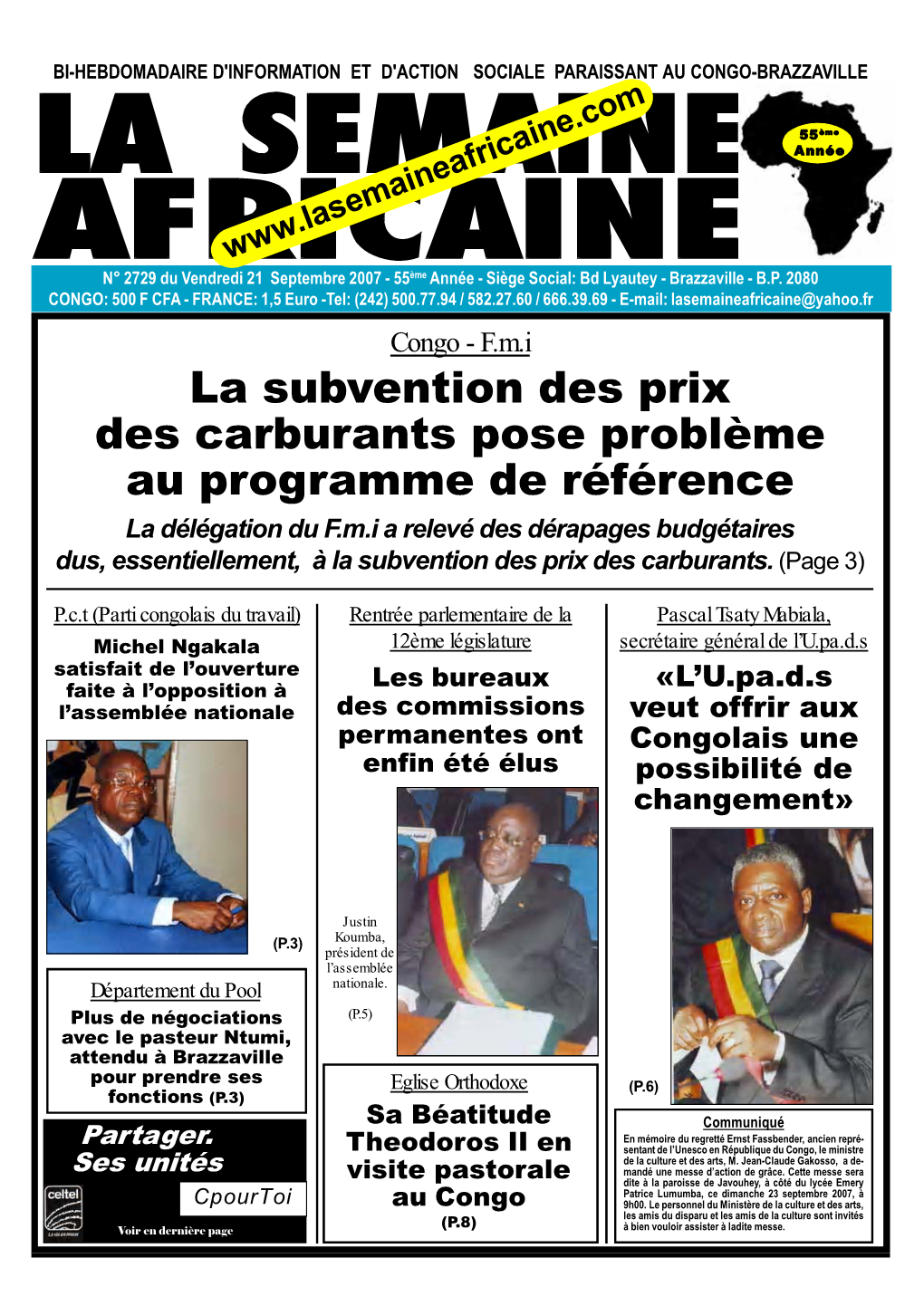 E--Lasemaine-Editions-EDITION DU VENDREDI 21 SEPTEMBRE 2007