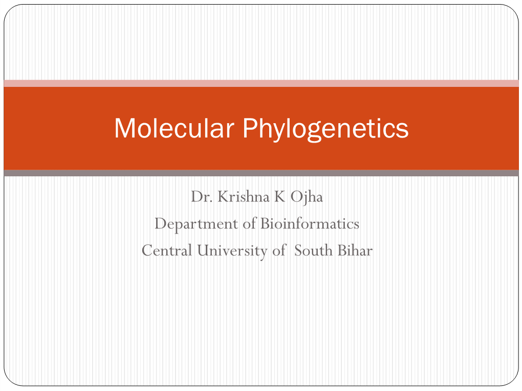 Molecular Phylogenetics