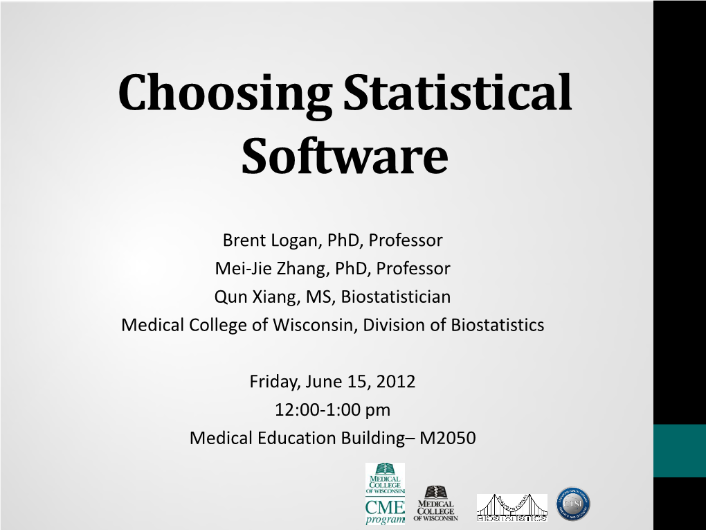 Choosing Statistical Software