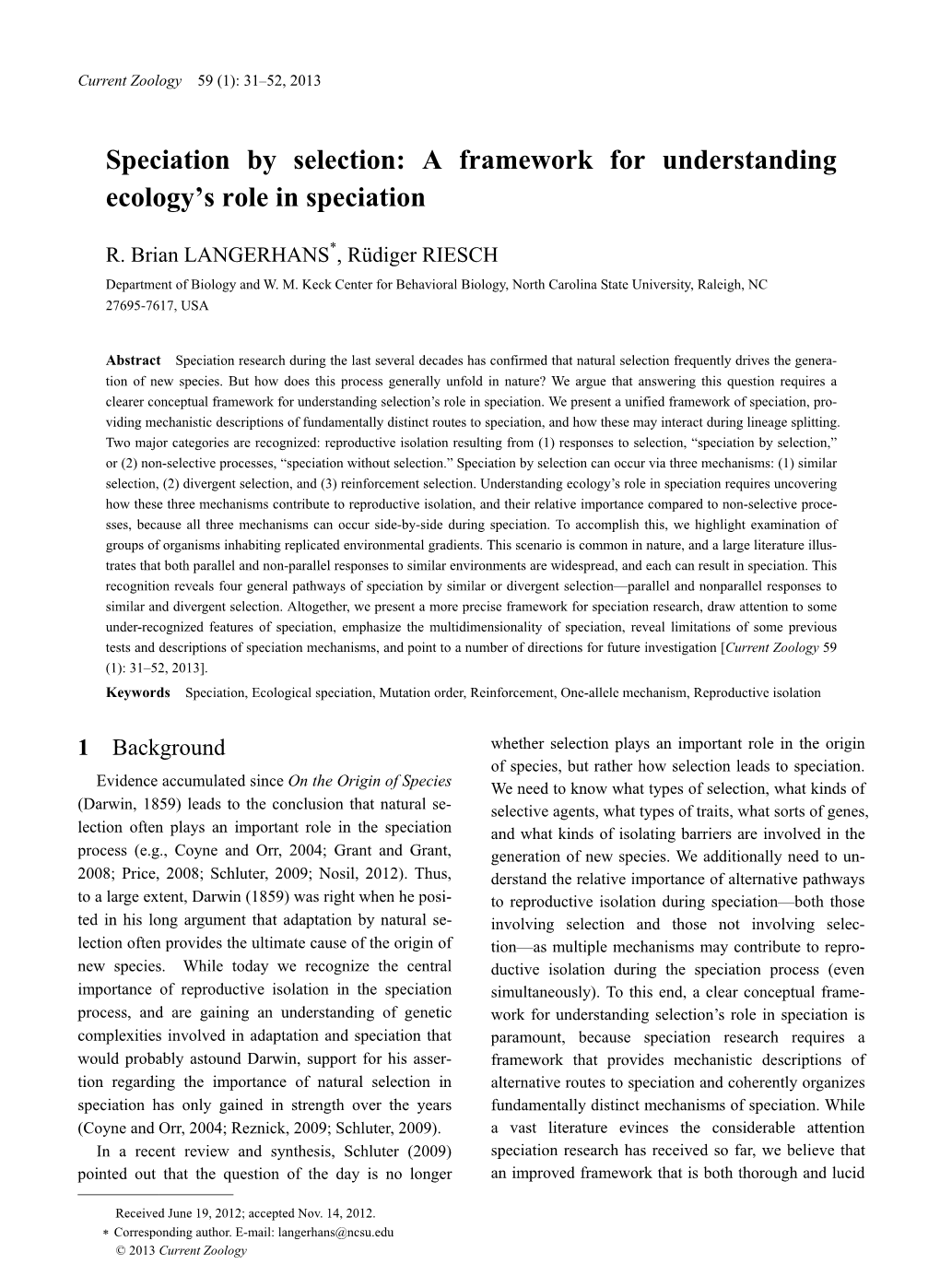 Current Zoology 59 (1): 31–52, 2013