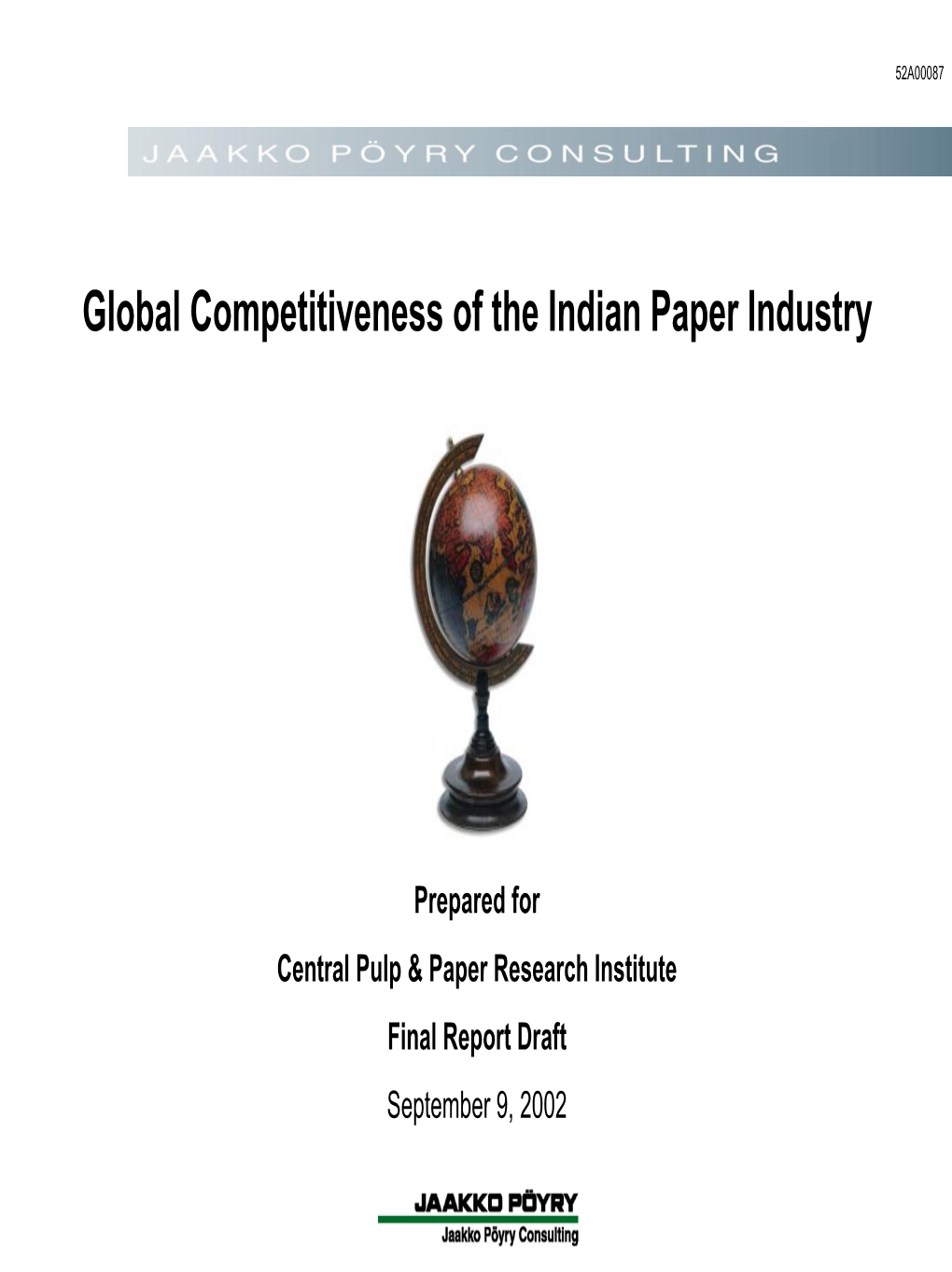 Global Competitiveness of the Indian Paper Industry
