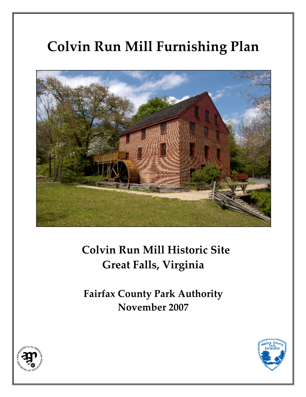 Colvin Run Mill Furnishing Plan