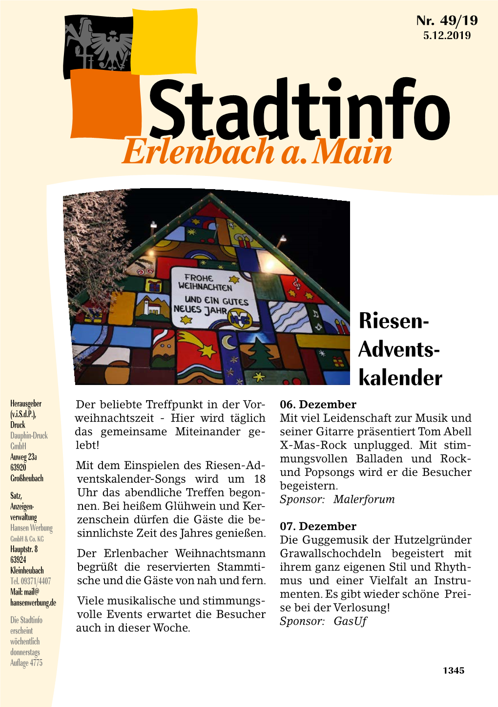 Amtsblatt Erlenbach KW 49-2019