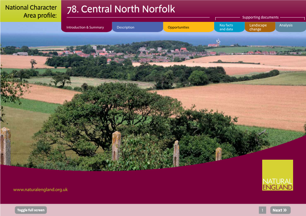 78. Central North Norfolk Area Profile: Supporting Documents
