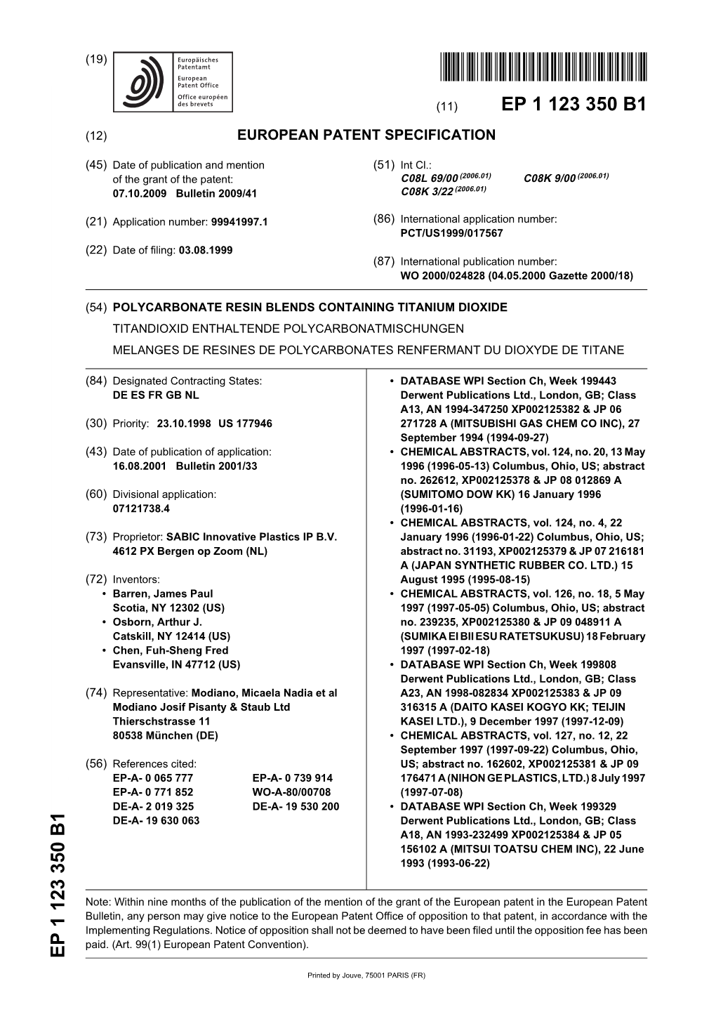 Polycarbonate Resin Blends Containing Titanium Dioxide