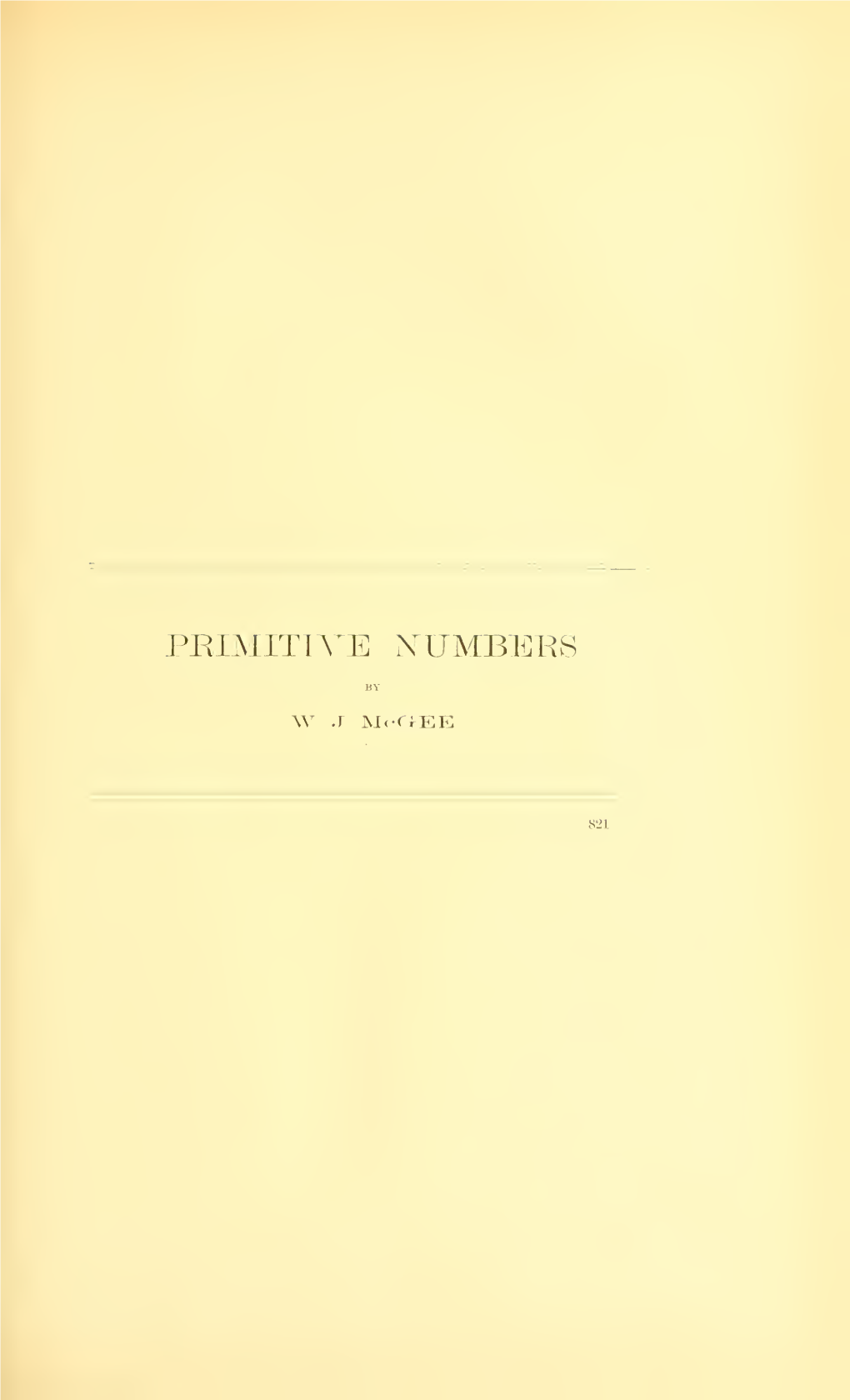 Primitive Numbers