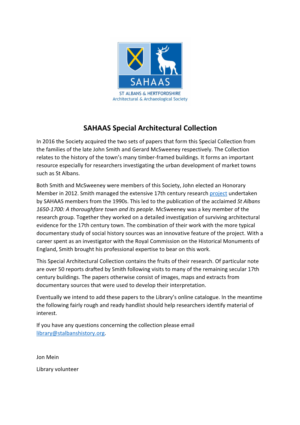 SAHAAS Special Architectural Collection