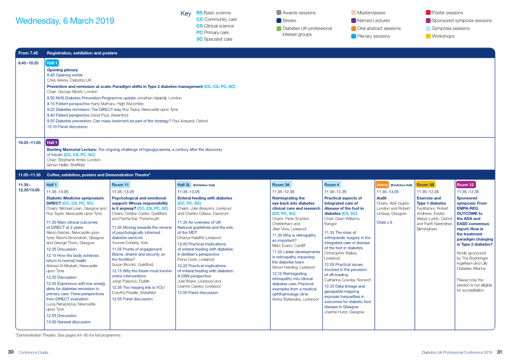 To View the Programme at a Glance