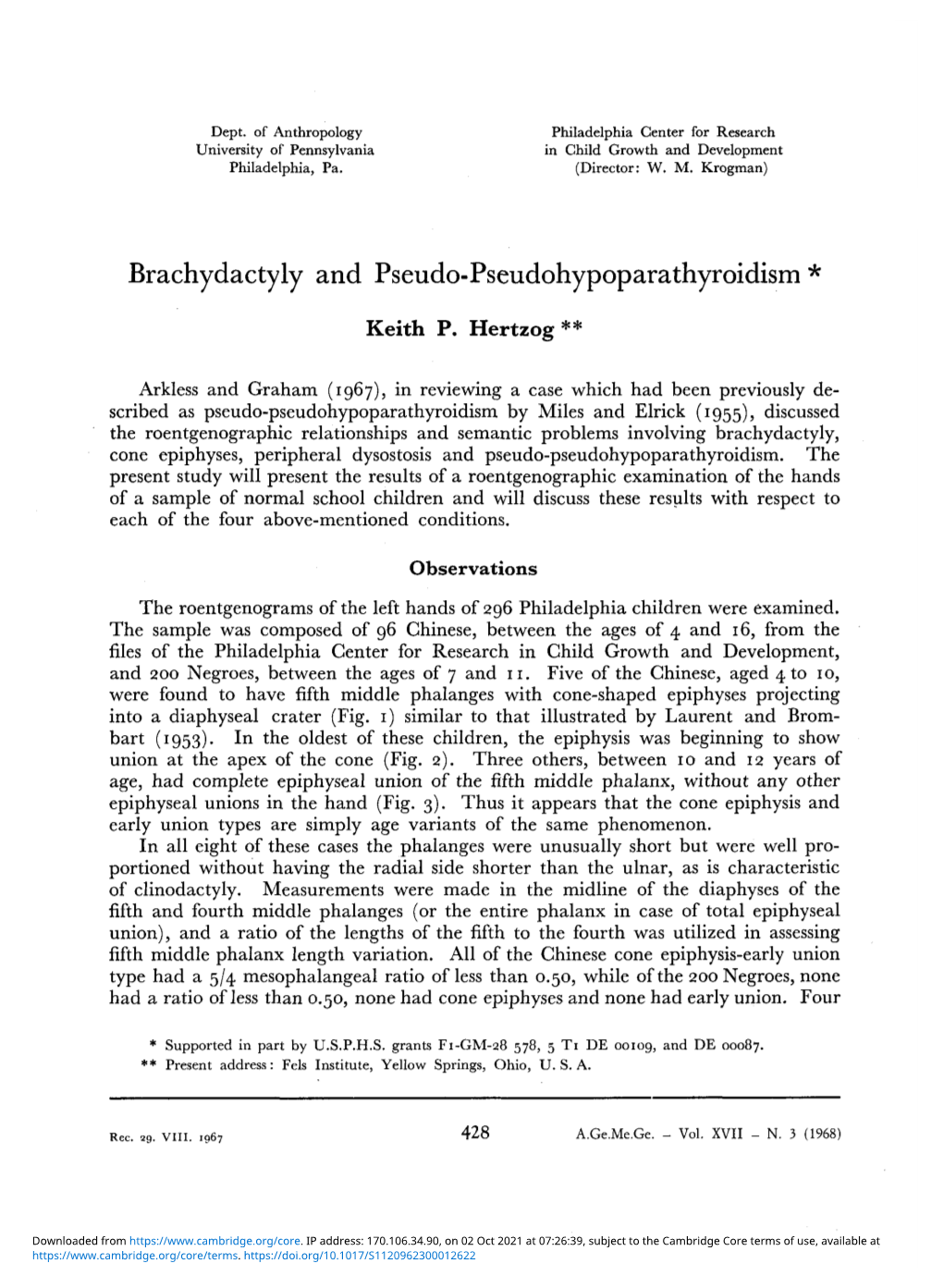 Brachydactyly and Pseudo-Pseudohypoparathyroidism *