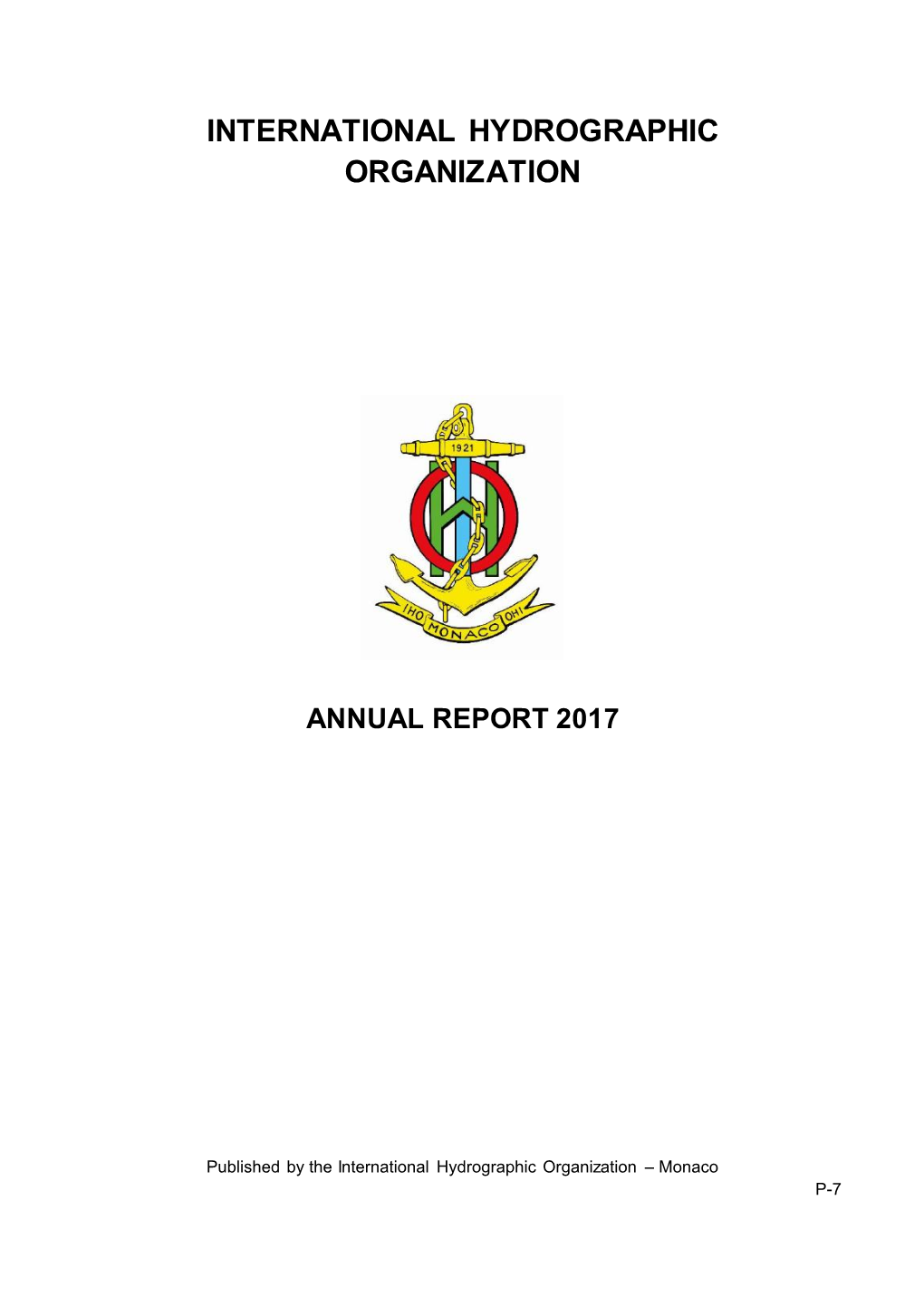 International Hydrographic Organization Annual Report 2017