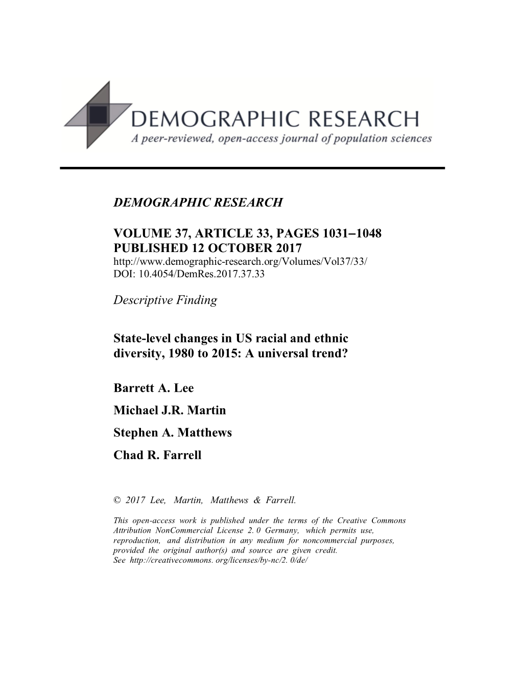 State-Level Changes in US Racial and Ethnic Diversity, 1980 to 2015: a Universal Trend?