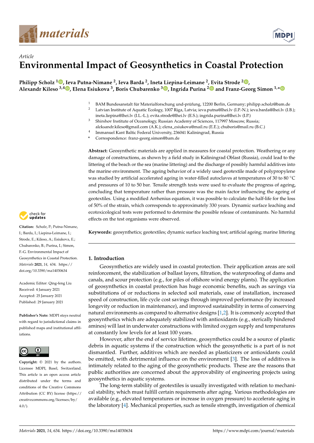 Environmental Impact of Geosynthetics in Coastal Protection