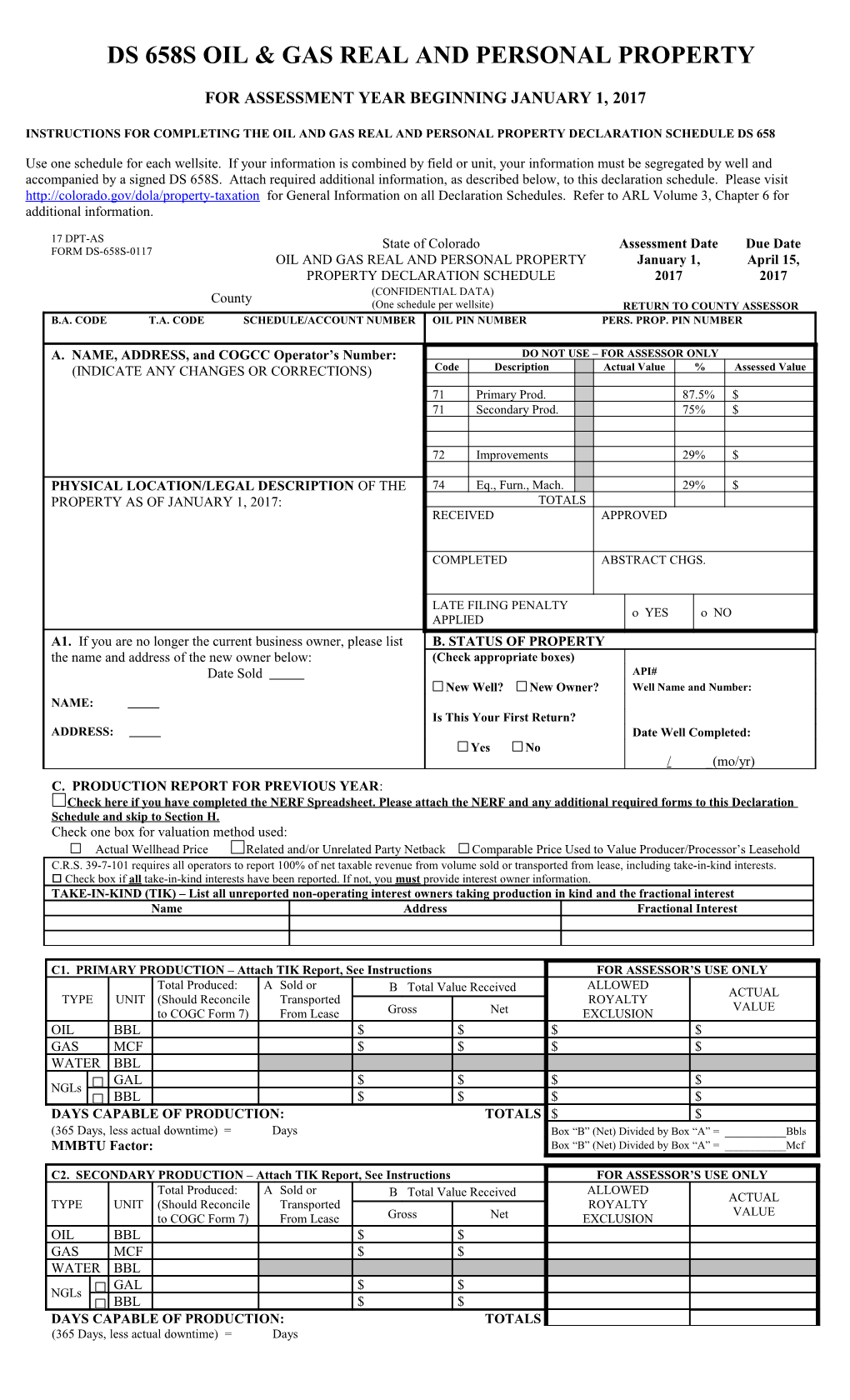 Ds 658S Oil & Gas Real and Personal Property