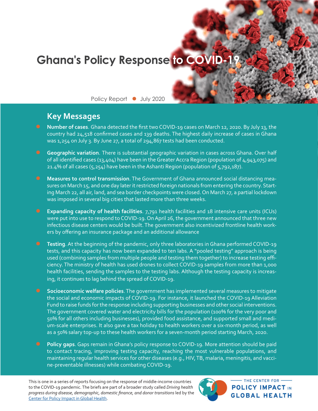 Ghana's Policy Response to COVID-19