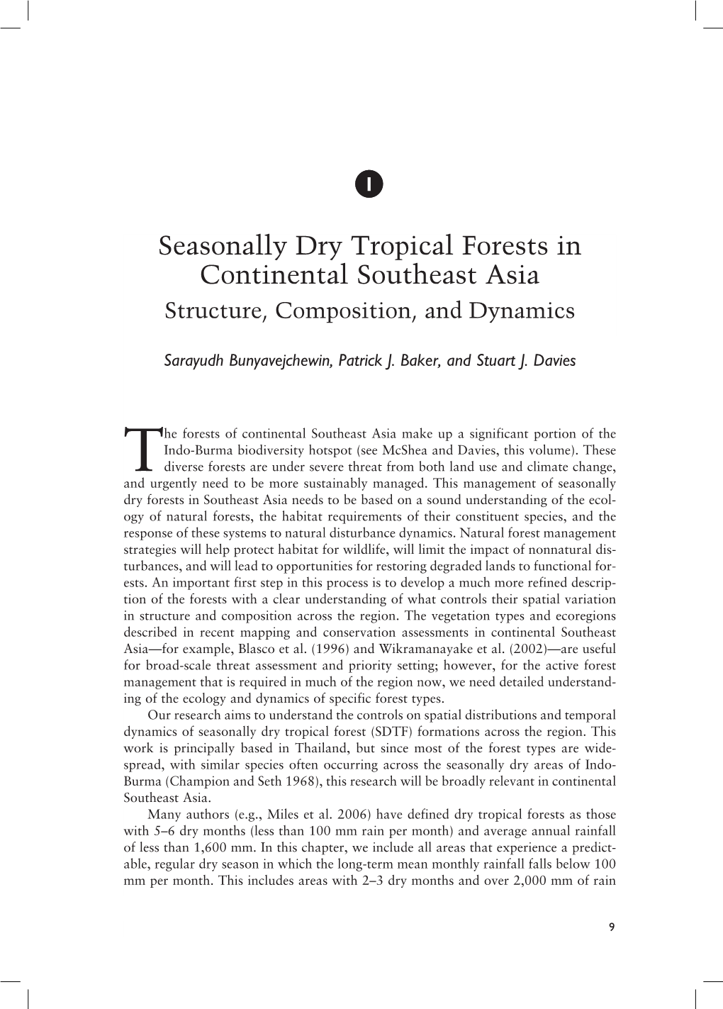 Seasonally Dry Tropical Forests in Continental Southeast Asia Structure, Composition, and Dynamics