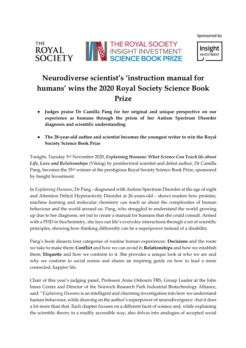 Wins the 2020 Royal Society Science Book Prize