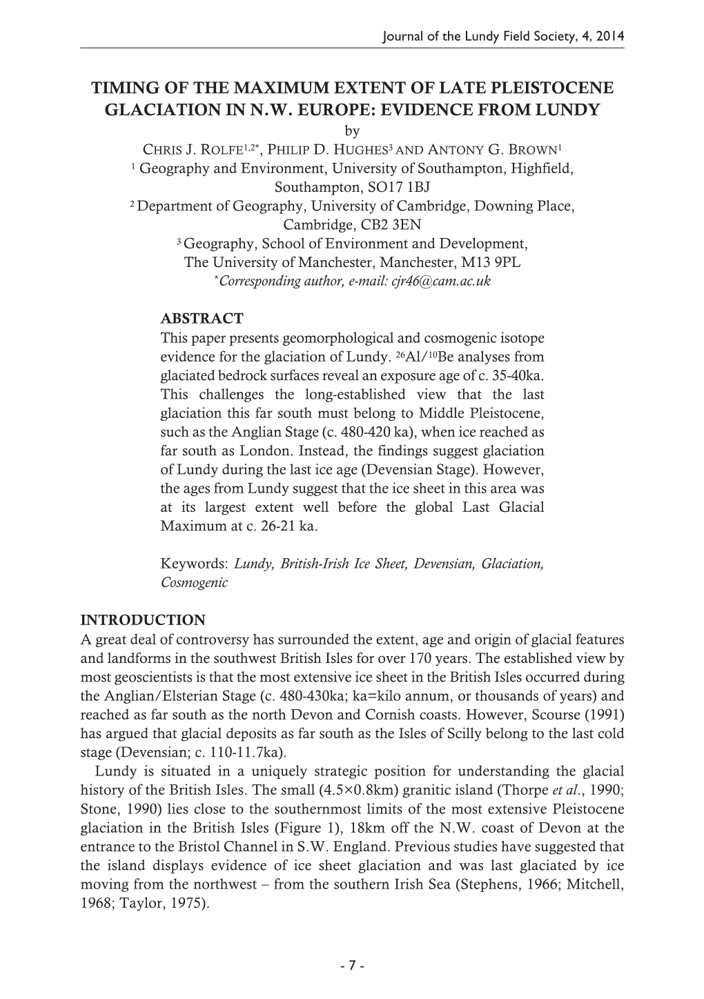 Timing of the Maximum Extent of Late Pleistocene Glaciation in N.W