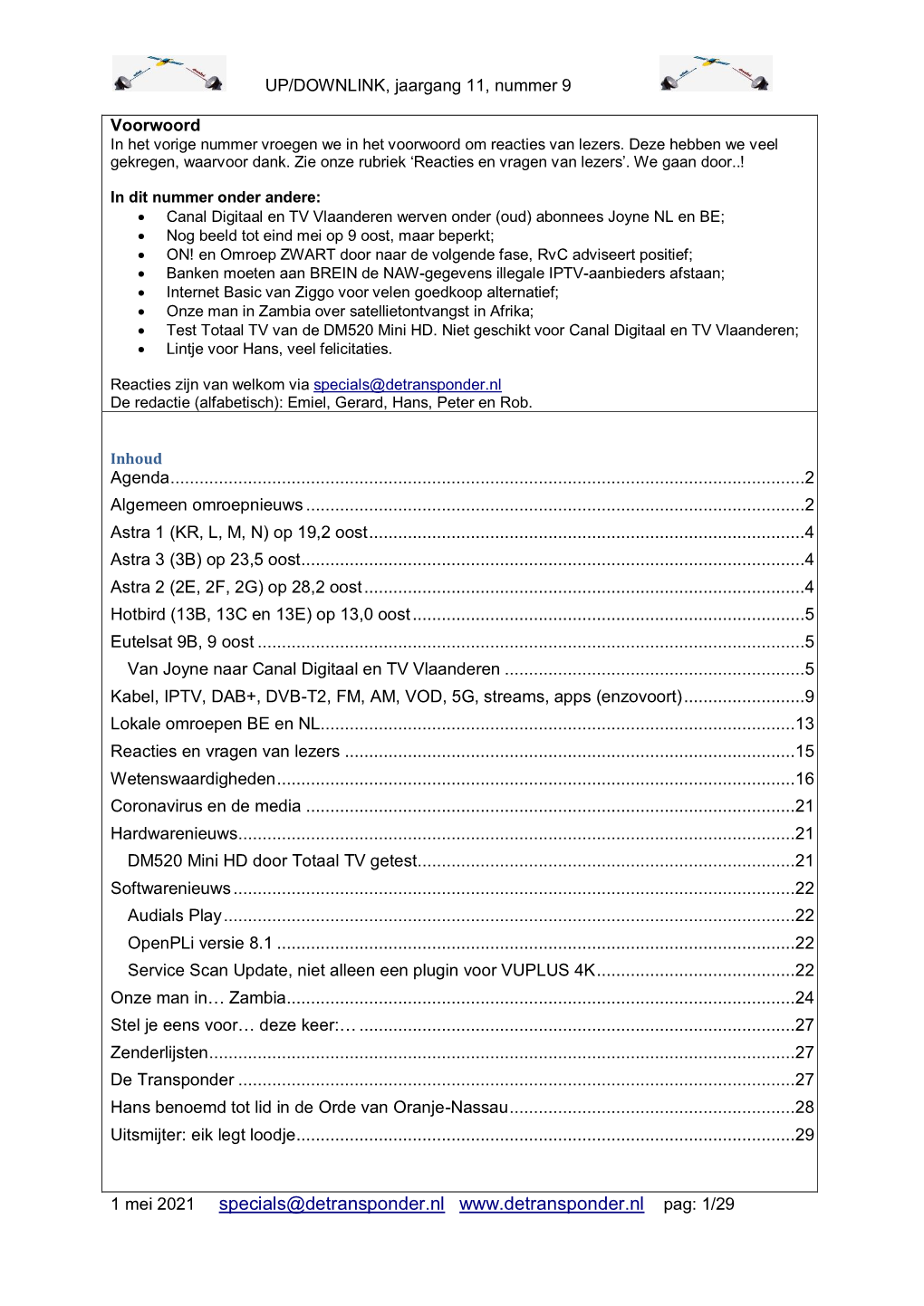 UP/DOWNLINK 2021 Nummer 9