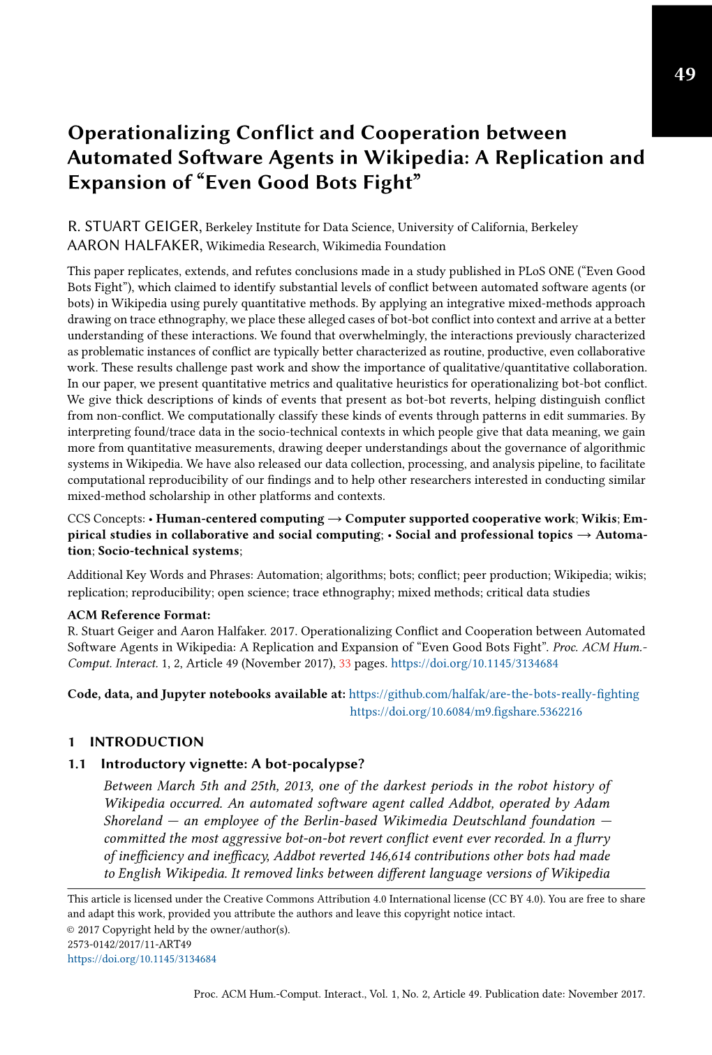 Operationalizing Conflict and Cooperation Between Automated Software Agents in Wikipedia: a Replication and Expansion of “Even Good Bots Fight”