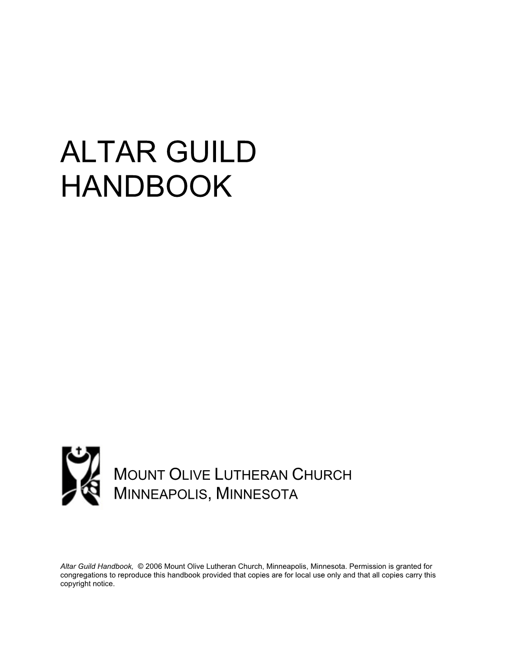 Altar Guild Handbook