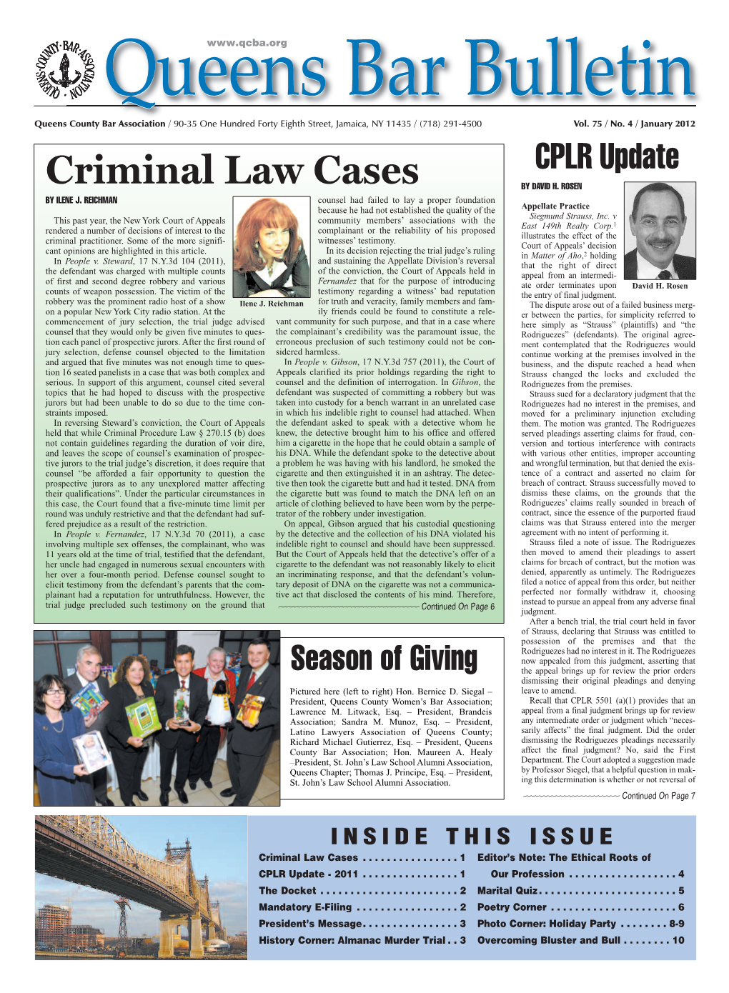 Criminal Law Cases CPLR Update by DAVID H