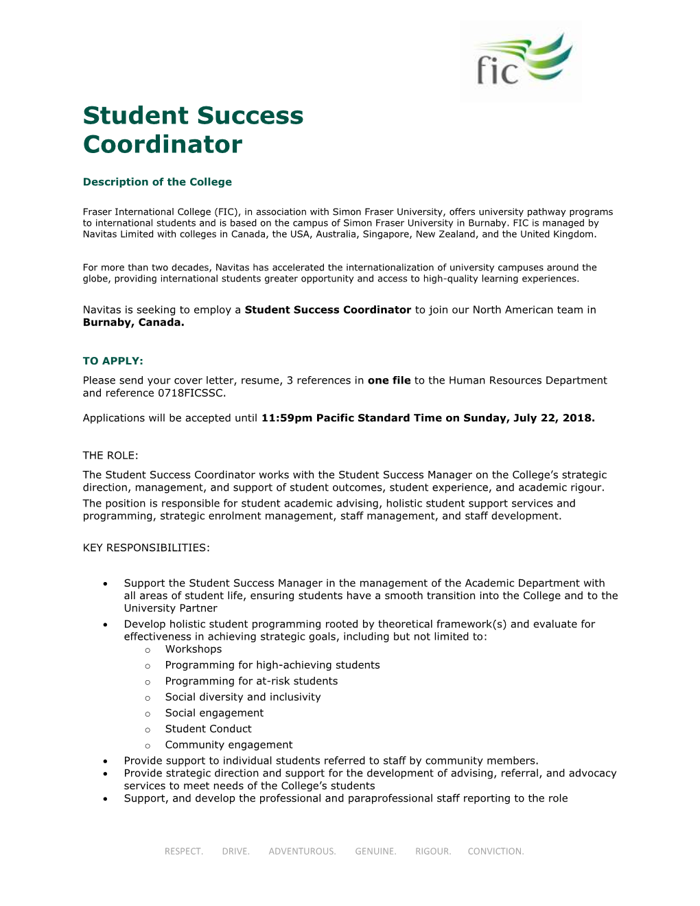 Student Success Coordinator