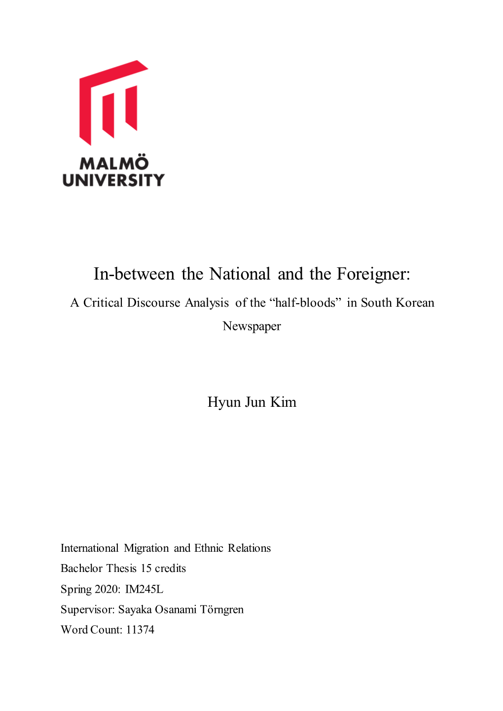 In-Between the National and the Foreigner: a Critical Discourse Analysis of the “Half-Bloods” in South Korean Newspaper