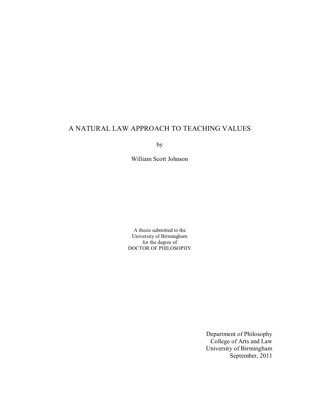 A Natural Law Approach to Teaching Values Corrected