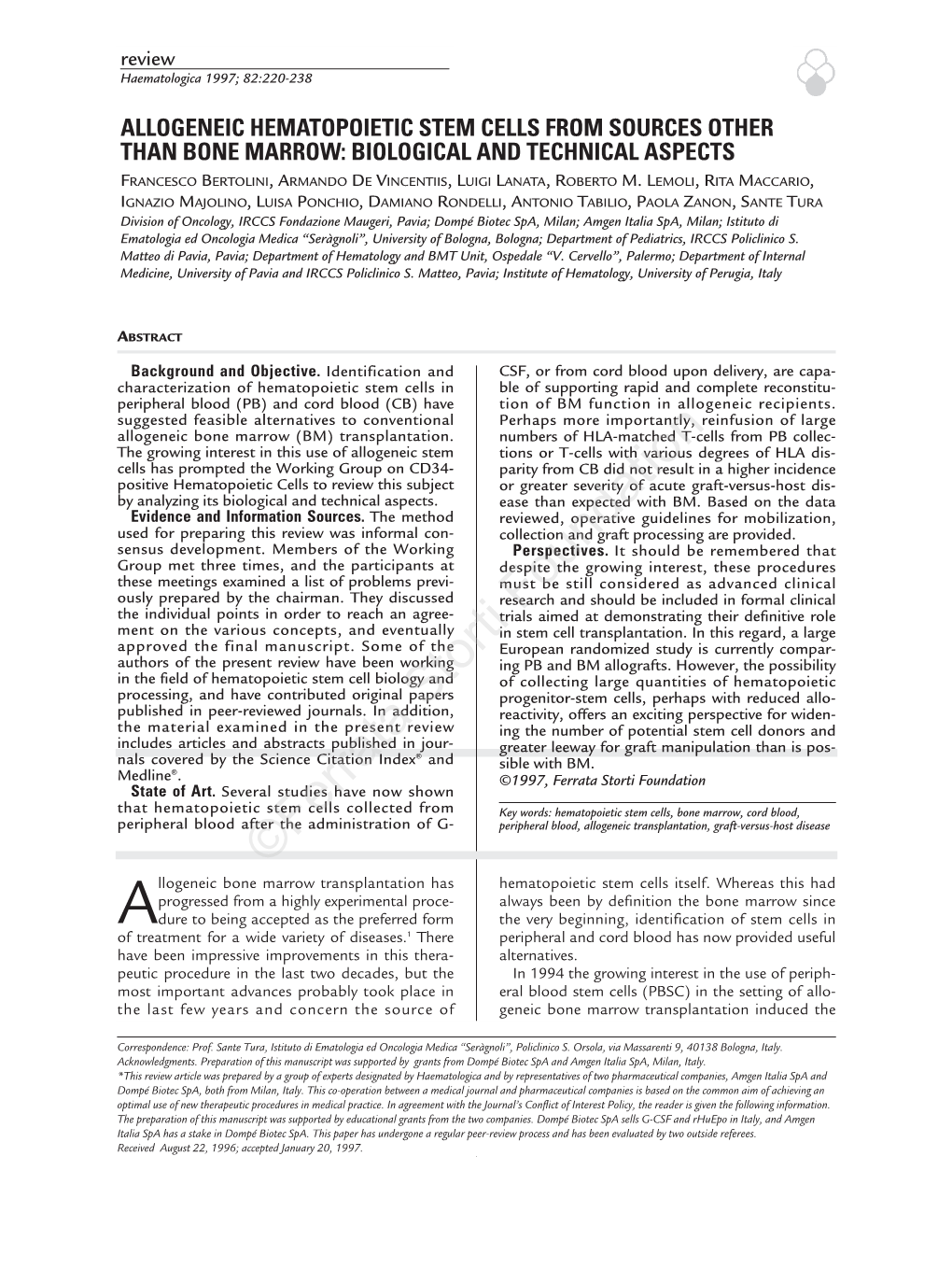 Allogeneic Hematopoietic Stem Cells from Sources Other Than Bone Marrow