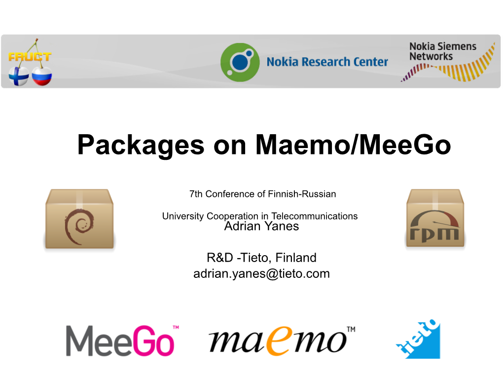 Packages on Maemo/Meego